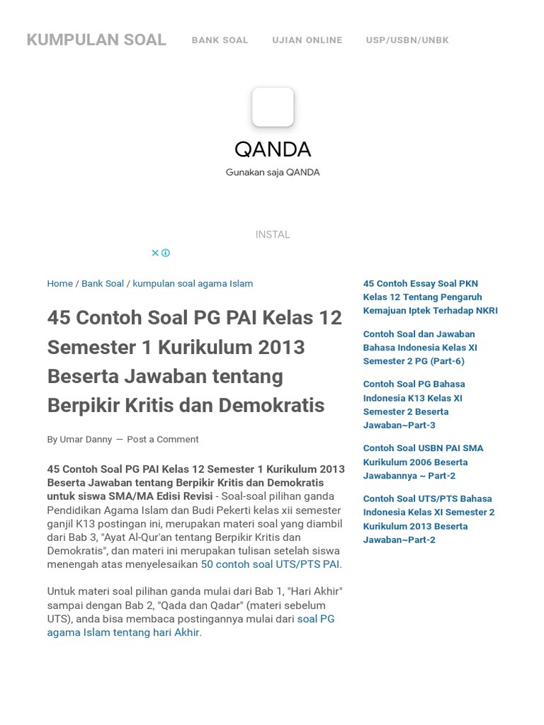 10 Contoh Soal Pilihan Ganda TIK Kelas 12 Semester 1 yang Sering Muncul di Ujian Akhir 2026