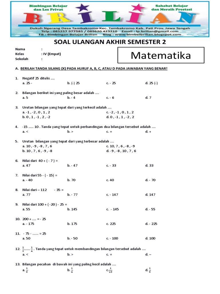 10 Latihan Soal UAS SD Kelas 4 Semester 2 Paling Sering Muncul, Wajib Dikuasai Siswa Sebelum Ujian