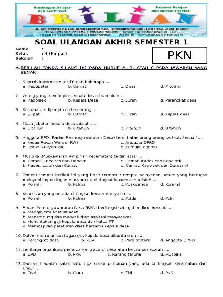 5 Rahasia latihan soal uas pkn kelas 4 sd yang Membuat Nilai Naik Drastis Sebelum Ujian