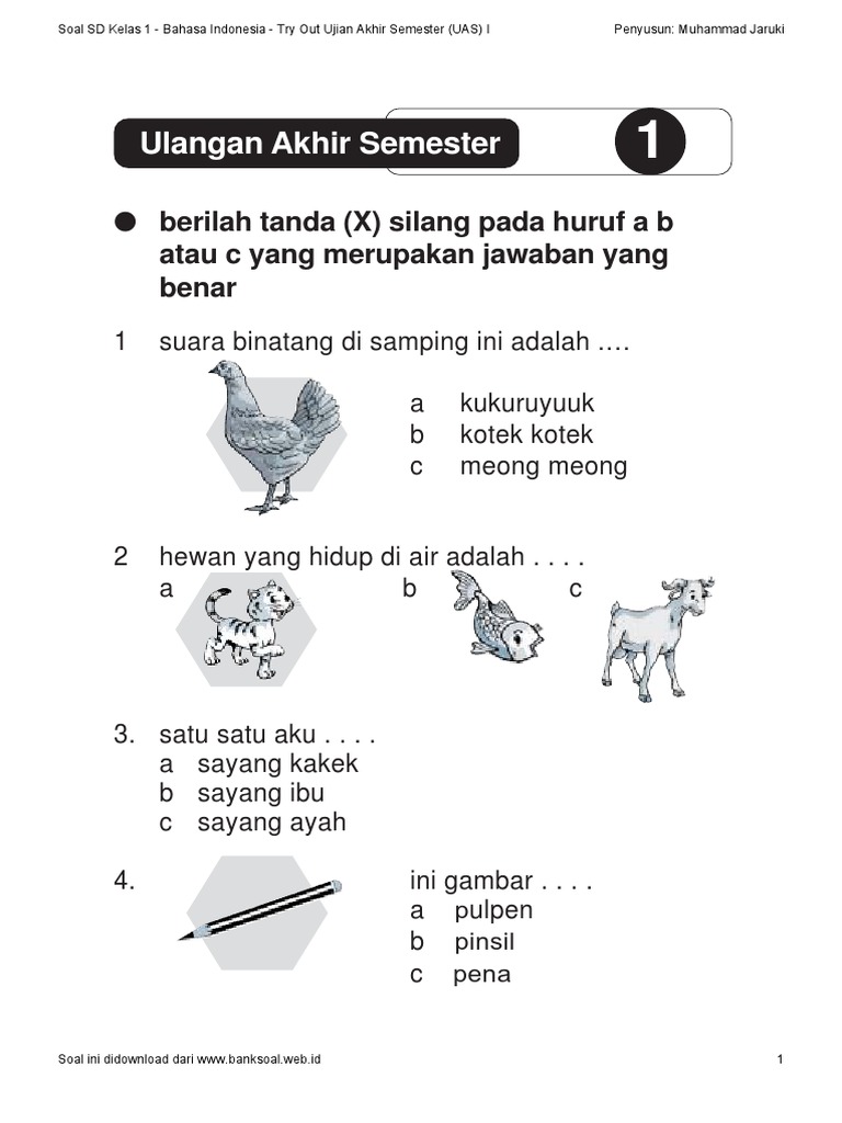 7 Contoh Soal Pilihan Ganda Materi Animals Kelas 1 SD yang Wajib Dikuasai Tahun 2026