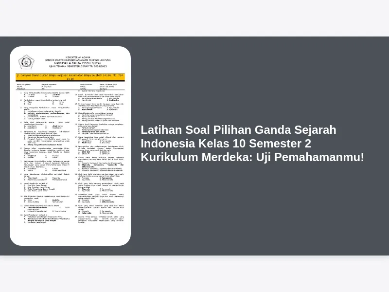 Latihan Soal Pilihan Ganda Sejarah Indonesia Kelas 10 Semester 2 Latihan Soal Pilihan Ganda Sejarah Indonesia Kelas 10 Semester 2