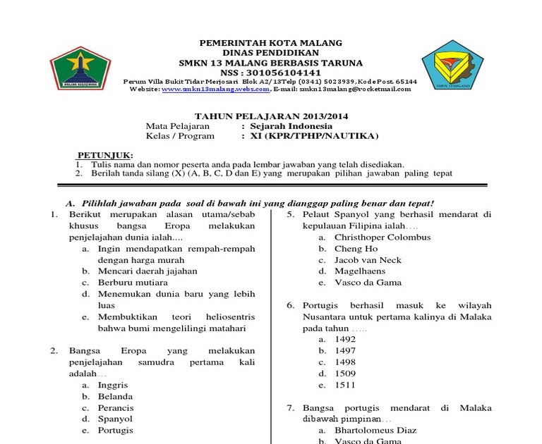 Soal Pilihan Ganda Sejarah Peminatan Kelas 11 Semester 2 Dalchaebi
