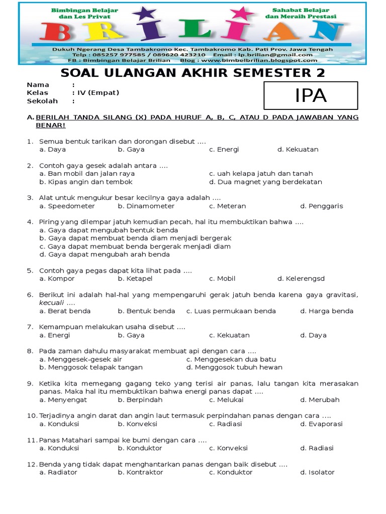 7 Rahasia Latihan Soal UAS SD Kelas 4 yang Terbukti Membantu Anak Sukses di Tahun 2026