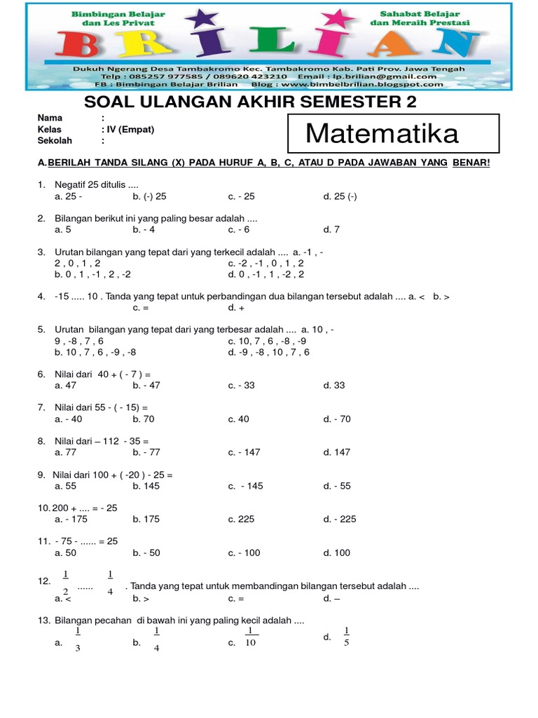 7 Tips Terbukti Menguasai Latihan Soal UAS Matematika Kelas 4 SD Semester 2 Sebelum Ujian