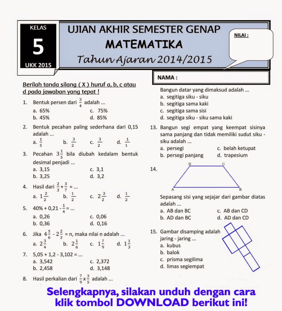 8 Fakta Mengejutkan Contoh Soal HOTS Kelas 5 SD Sem 2 yang Wajib Diketahui Orang Tua