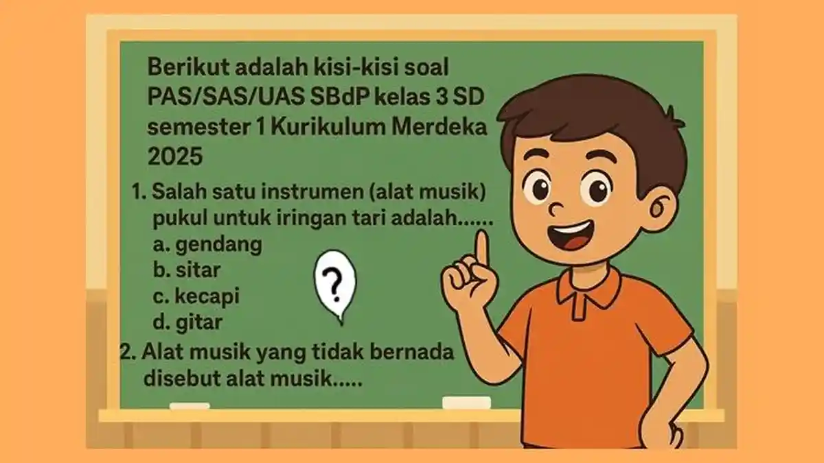 15 Soal PAS SAS UAS SBdP Kelas 3 SD Semester 1 Kurikulum Merdeka 2025