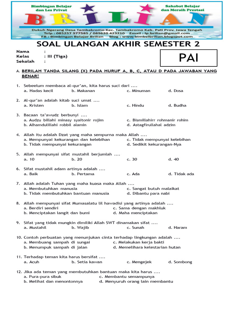 Akhirnya Tersedia! 3 Link Download Soal UAS Kelas 3 Semester 1 Terbaru 2026 Wajib Kamu Koleksi