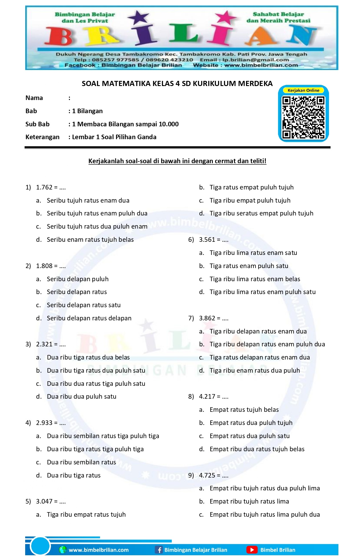 Contoh Soal Pilihan Ganda Matematika Kelas 4 SD Semester 1 Terbaru 2026 Beserta Kunci Jawaban yang Wajib Diketahui
