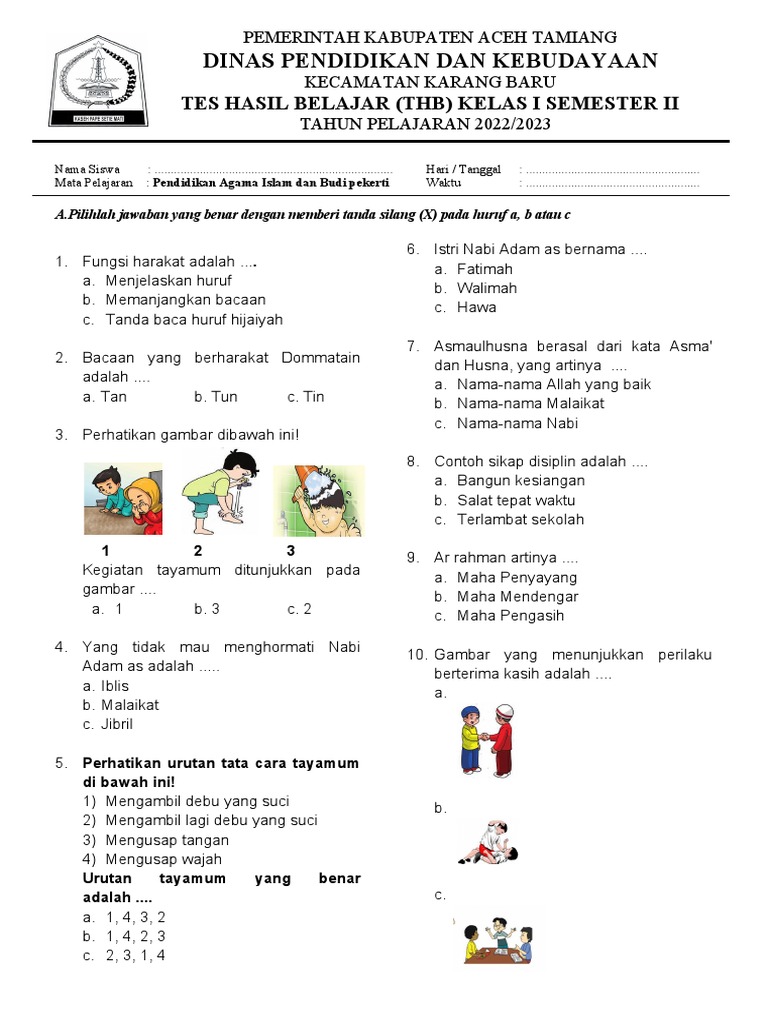 Download Soal Agama Kelas 1 SD Semester 2 PDF Terbaru yang Wajib Anda Simpan