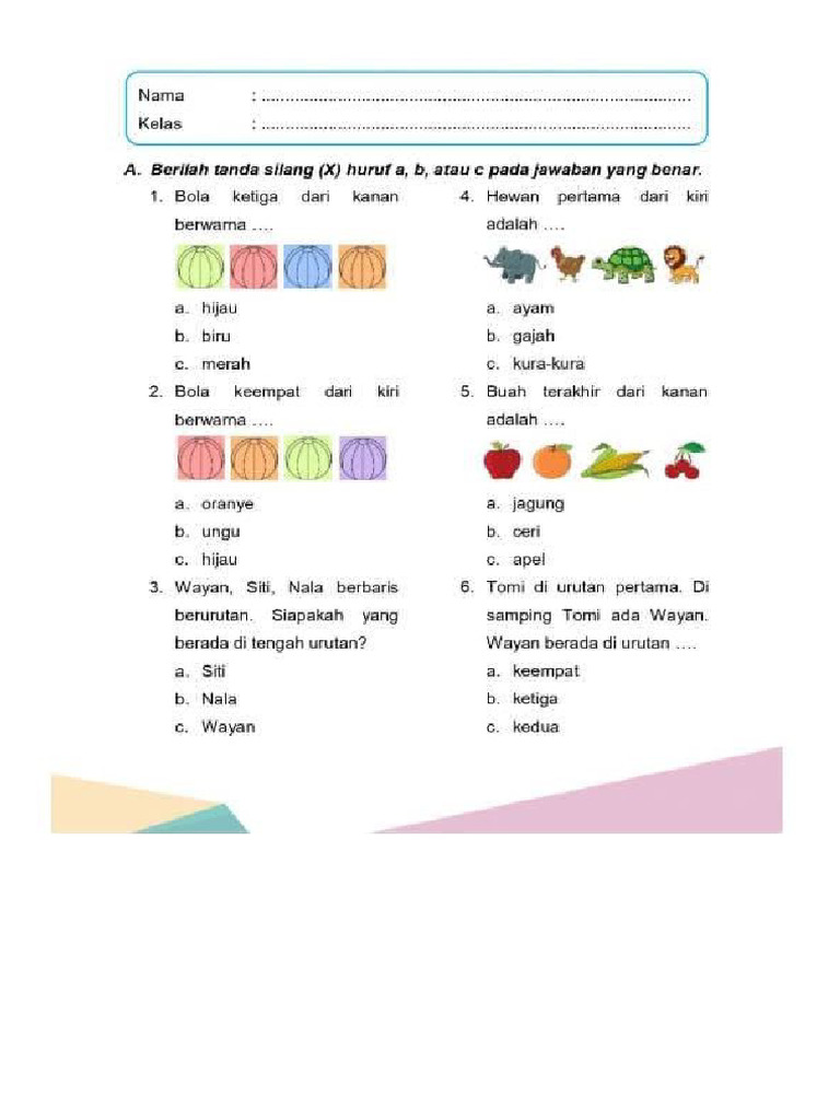 Kumpulan Contoh Soal Pilihan Ganda Tema 6 Subtema 1 Kelas 1 SD yang Wajib Dilatih di Rumah