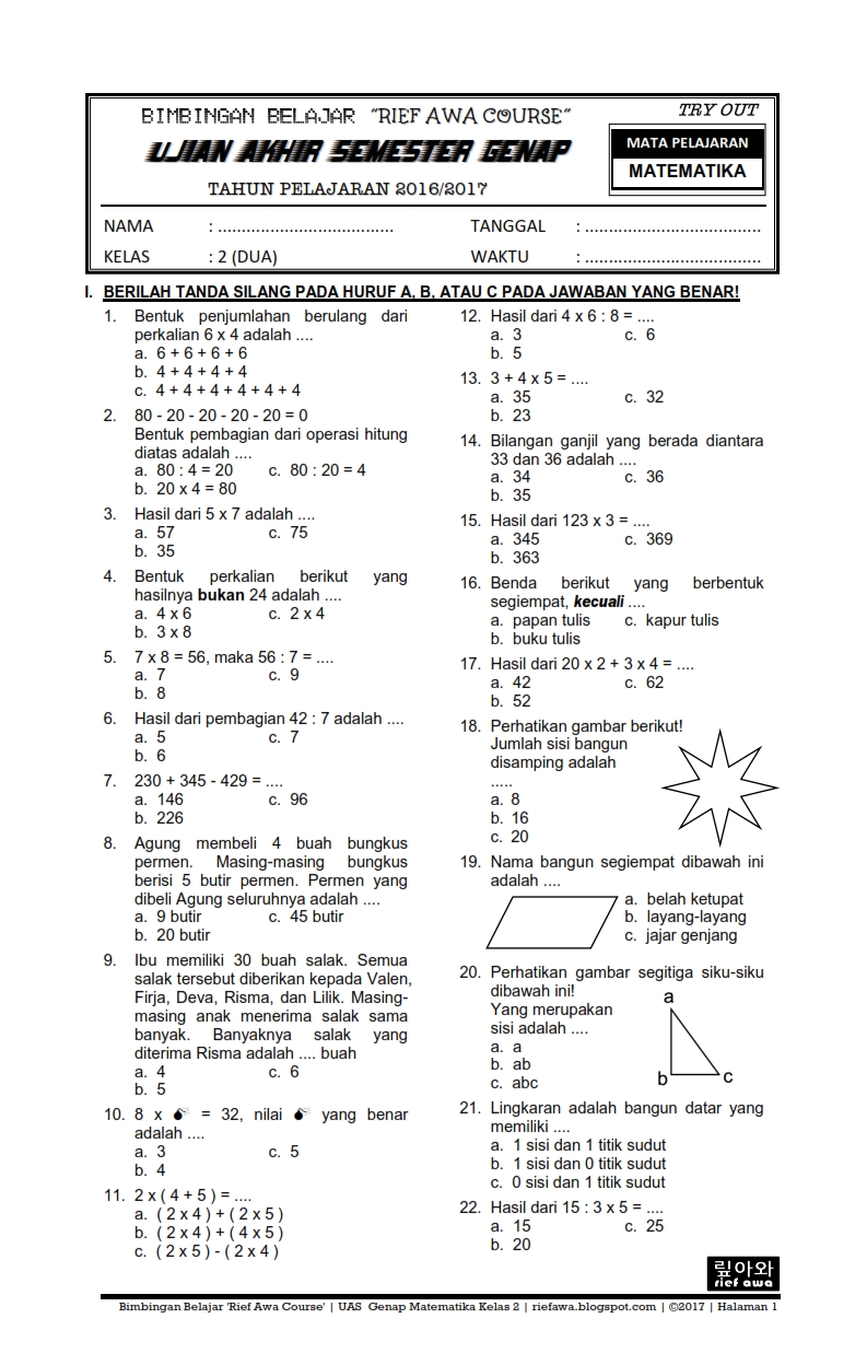 Terbukti 5 Cara Cepat Kuasai latihan soal uas matematika kelas 4 semester 2 kurikulum 2013
