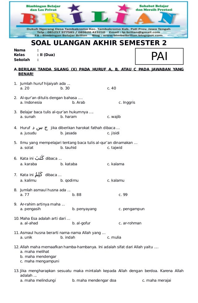 Ternyata Ini 3 Rahasia Sukses Download Soal UAS PAI Kelas 3 SD MI Semester 2 Tahun 2026